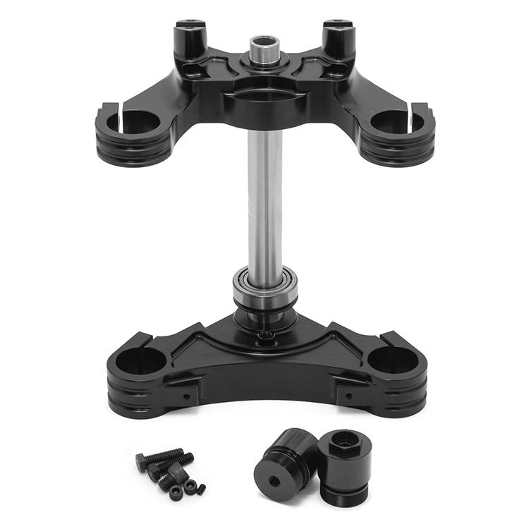 thumbnail interactive-video image 1 of 6° Raked Triple Trees Kit – Efarbuy – Fits Harley Touring 1997-2013 EFI FLHTCUI, 21" Or 23" Wheels 1 of 4