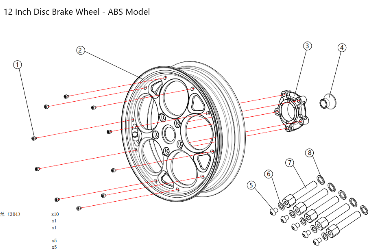 rear wheel-drum brake-ABS