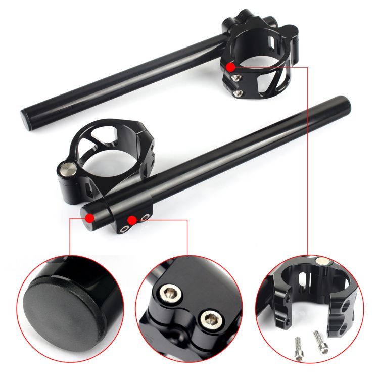 CNC Aluminum Clip-on Handlebars Motorcycle Quick Replacement 33 mm-55 mm Clip-ons