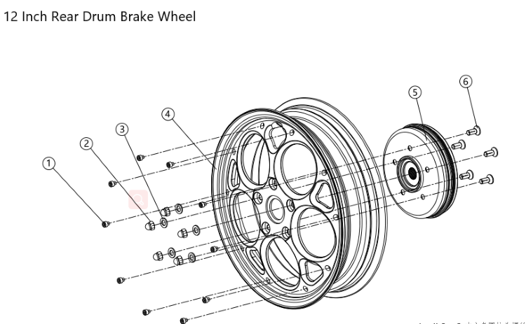 rear wheel-drum brake